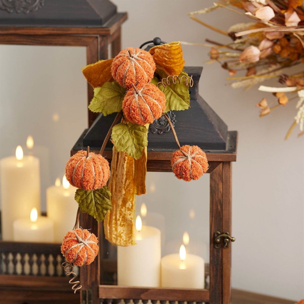 Plush Fall Pumpkin Spray (Set of 2). Picture 2