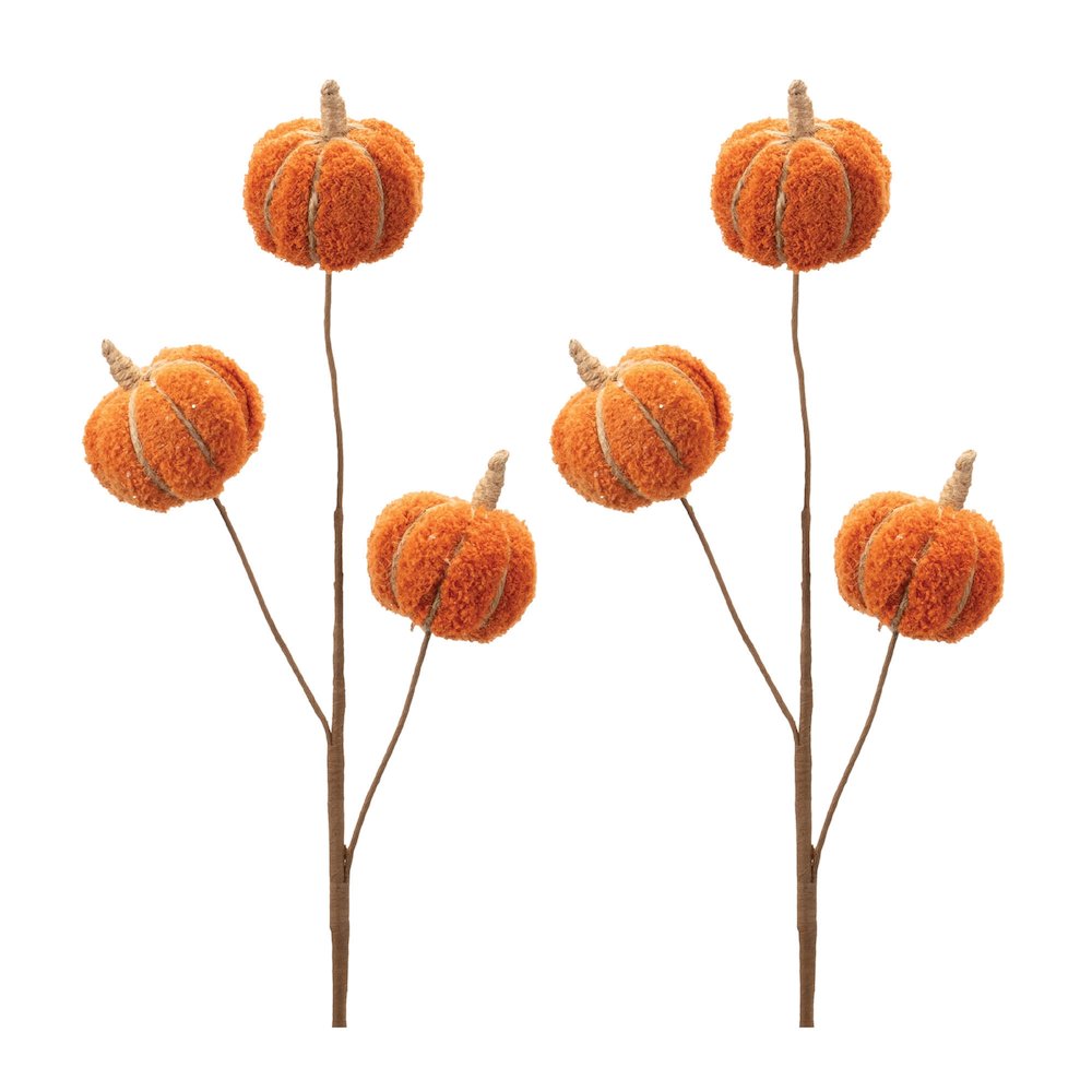 Plush Fall Pumpkin Spray (Set of 2). Picture 5