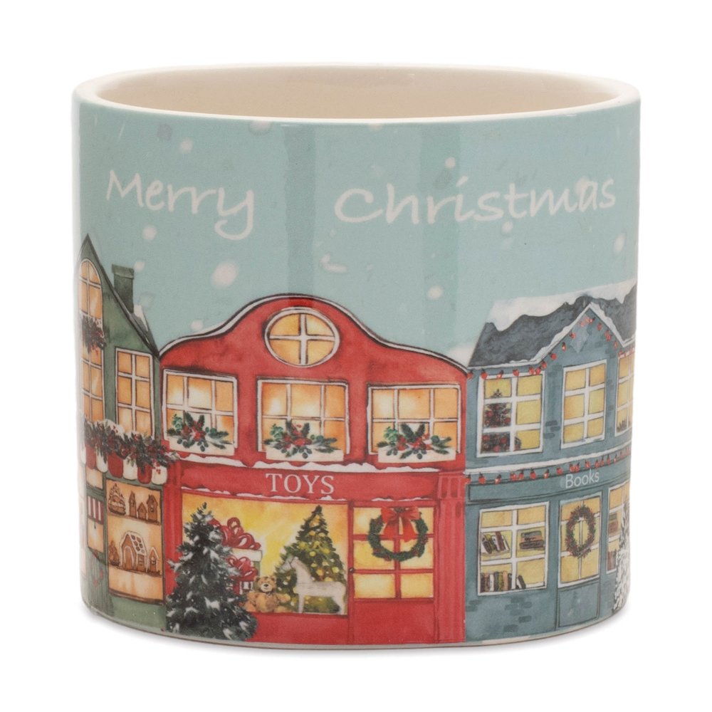 Merry Christmas Village Planter (Set of 2). Picture 3