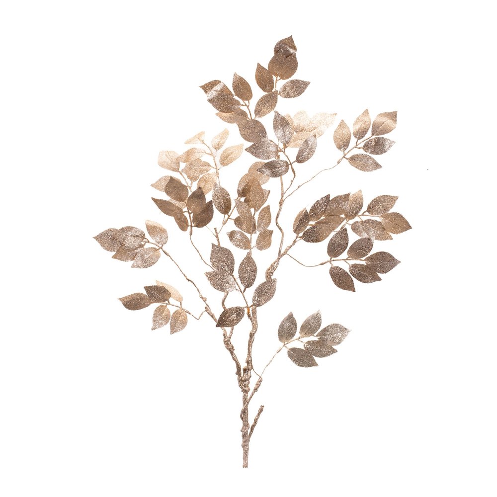 Glittered Leaf Spray (Set of 6). Picture 1