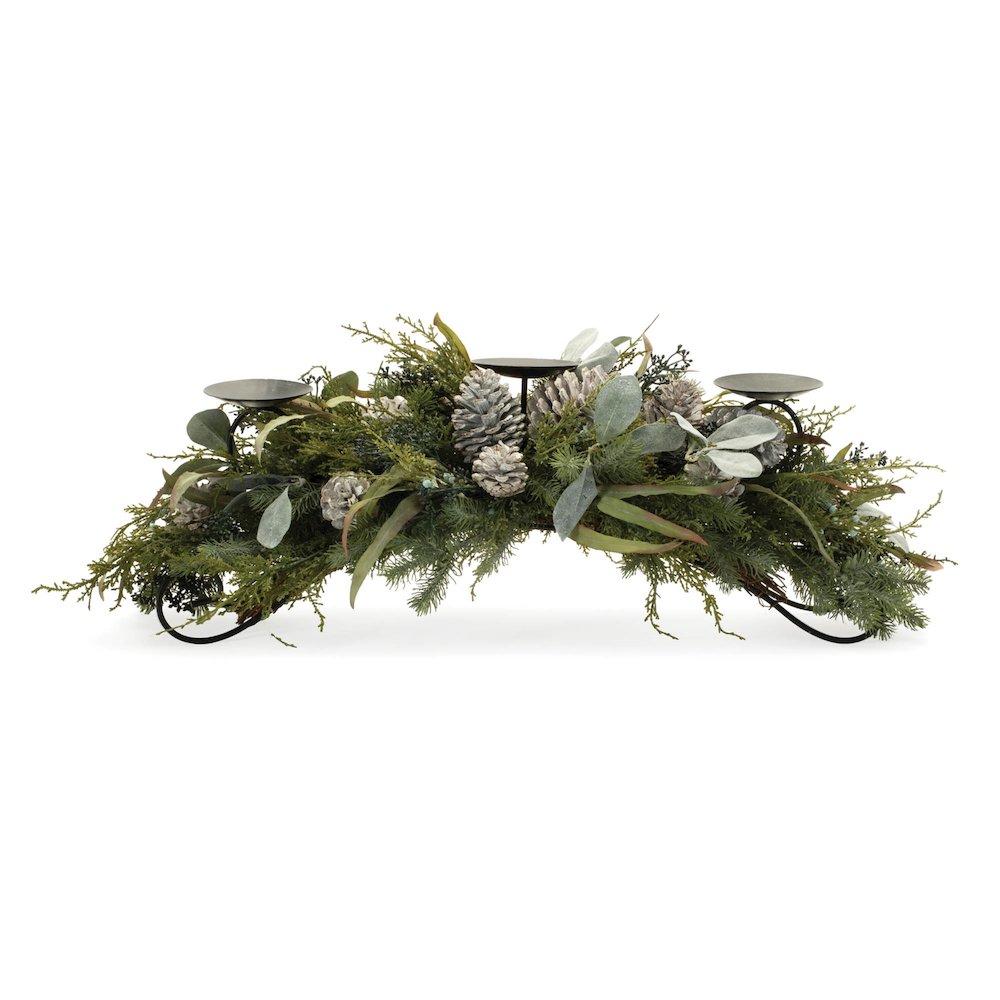 Mixed Pine Candle Holder Centerpiece 32"L. Picture 2