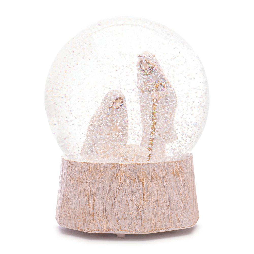 Musical Nativity Scene Snow Globe 5.75"H. Picture 1