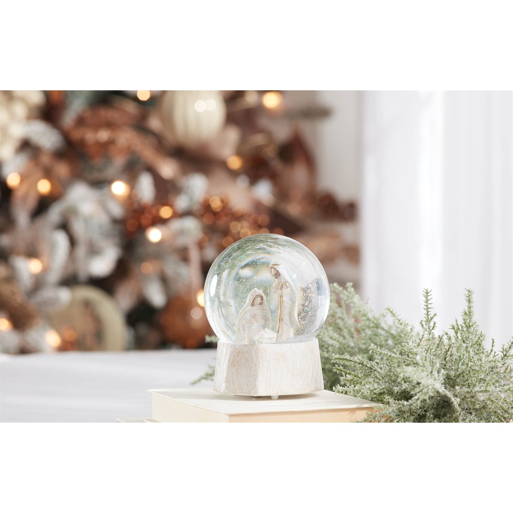 Musical Nativity Scene Snow Globe 5.75"H. Picture 2