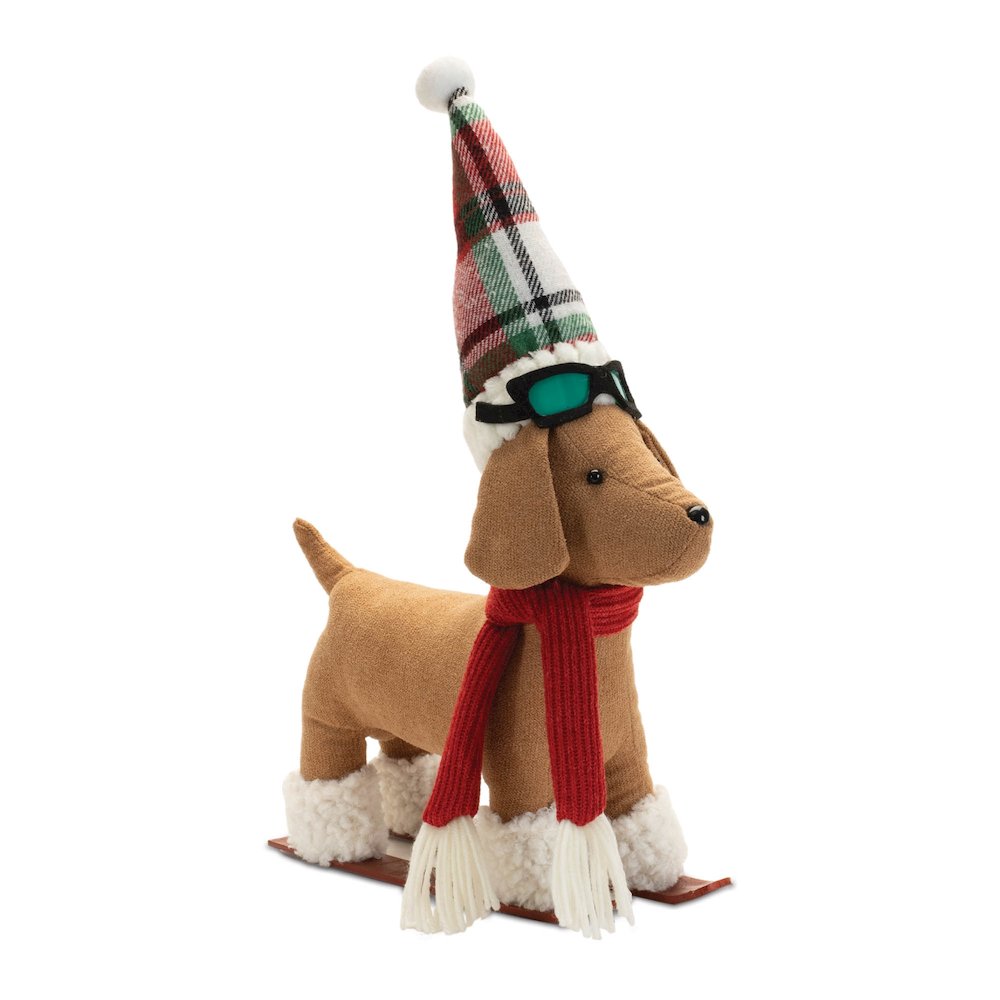 Plush Dog Character on Sled and Skis (Set of 2). Picture 3
