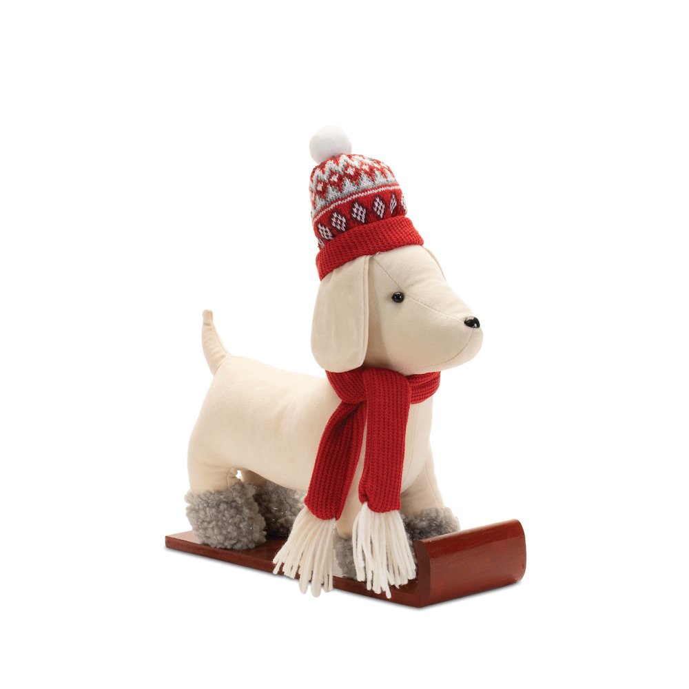 Plush Dog Character on Sled and Skis (Set of 2). Picture 4