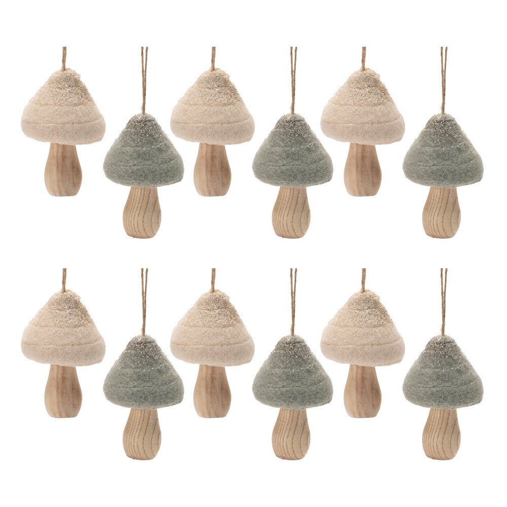 Felt Fabric Mushroom Ornament (Set of 12). Picture 5