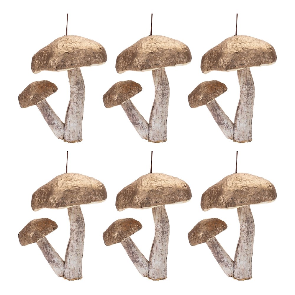 Double Mushroom Ornament (Set of 6). Picture 3