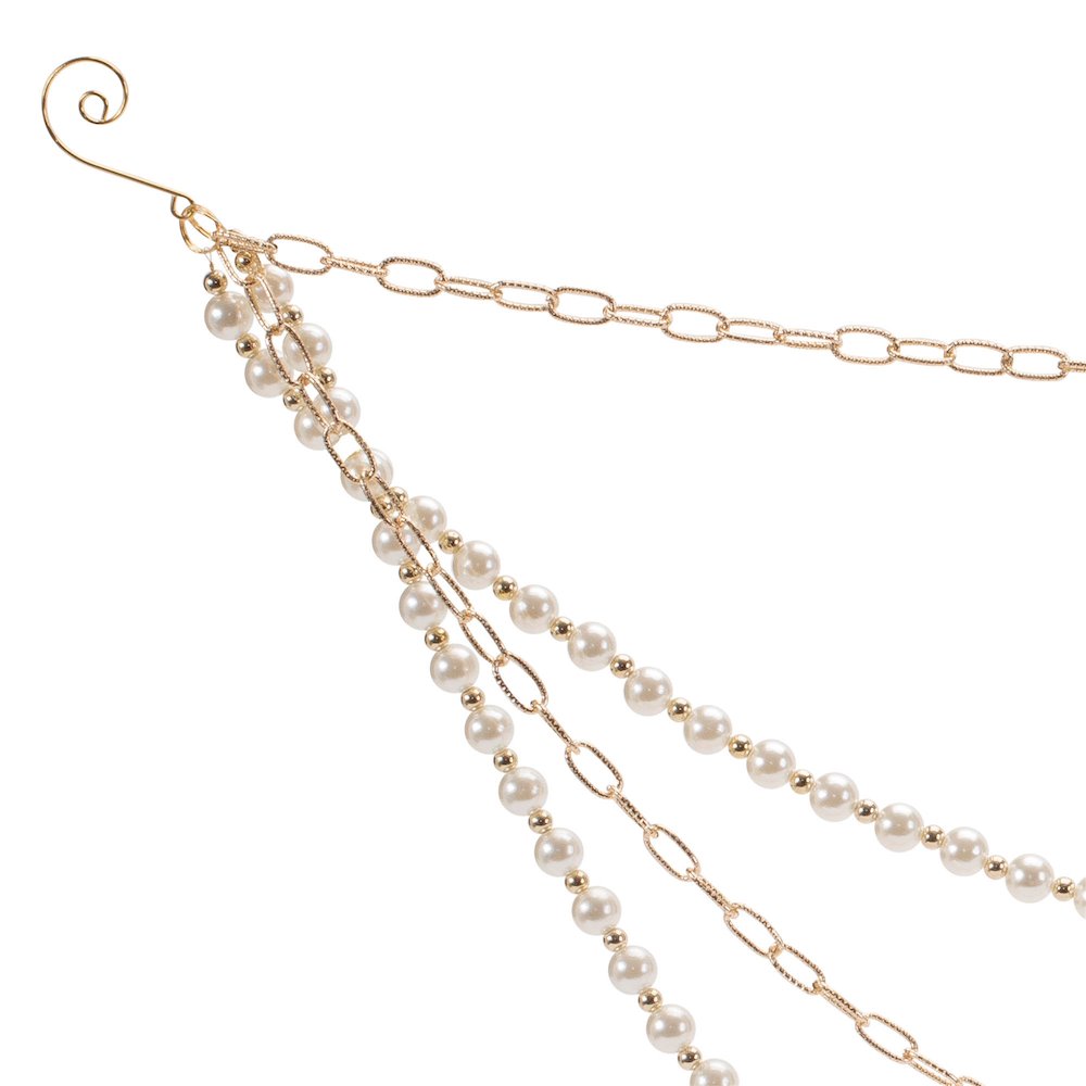 Pearl Bead and Chain Link Garland (Set of 2). Picture 2