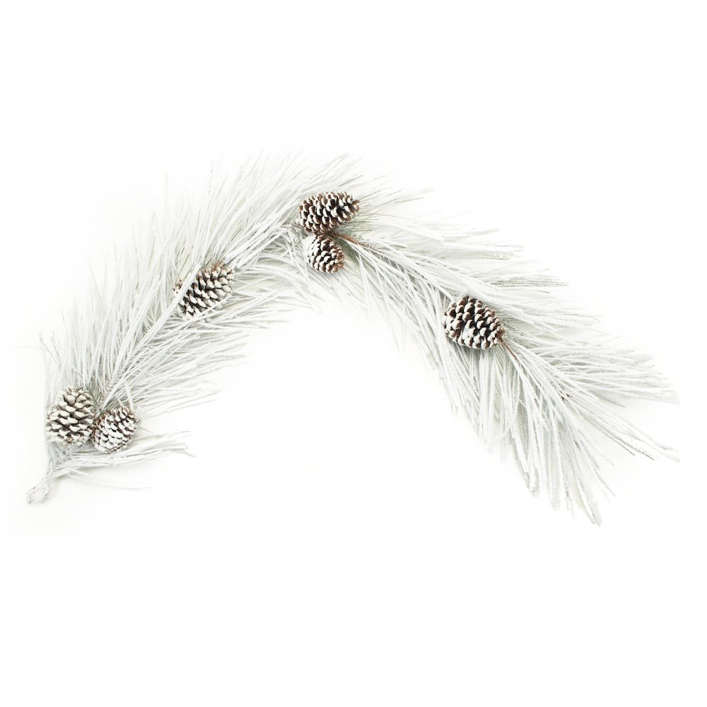 Flocked Long Needle Pine Garland 48"L. Picture 1