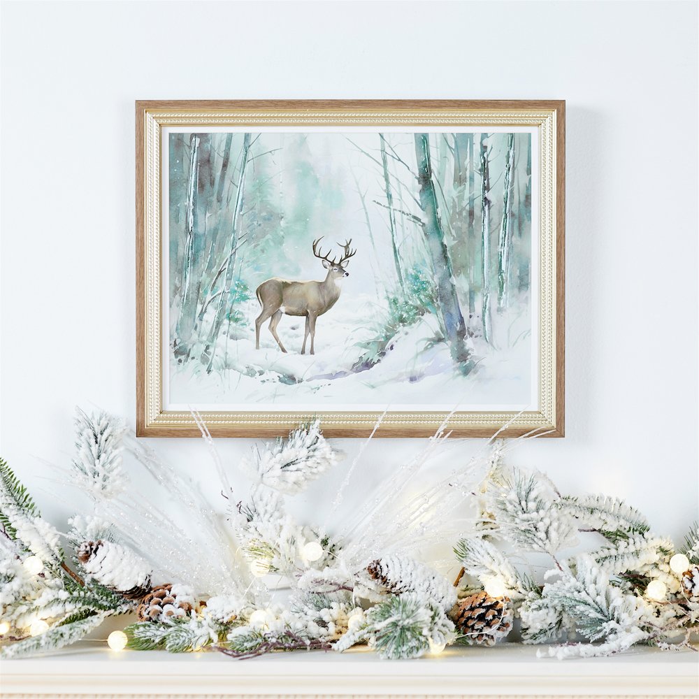 Flocked Long Needle Pine Garland 48"L. Picture 2