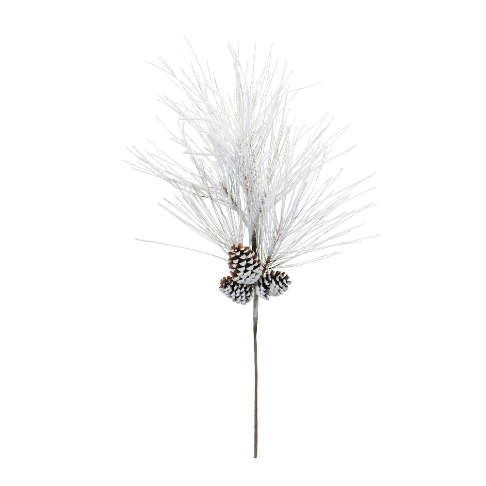 Flocked Long Neddle Pine Spray (Set of 2). Picture 3