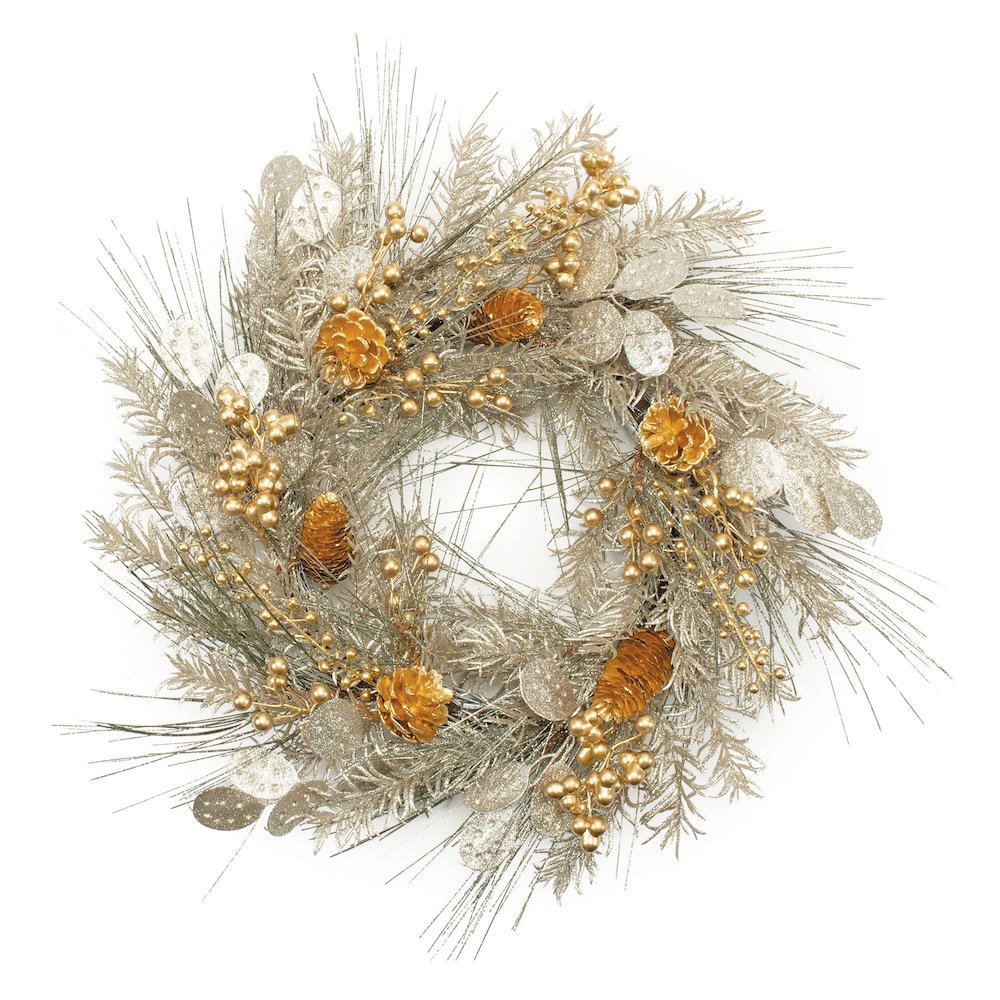 Mixed Pine Eucalyptus Berry Wreath 20"D. Picture 1