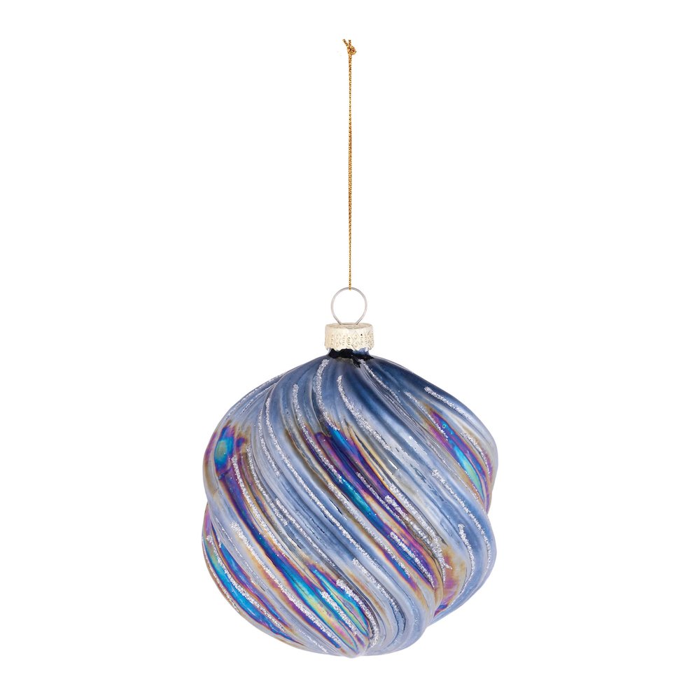 Iridescent Swirled Glass Ornament (Set of 6). Picture 2