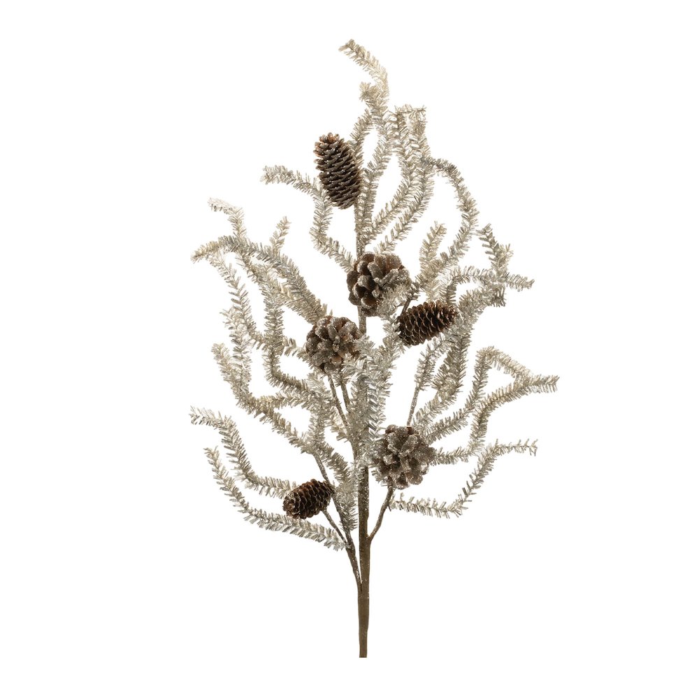 Tinsel Pine Spray (Set of 6). Picture 1