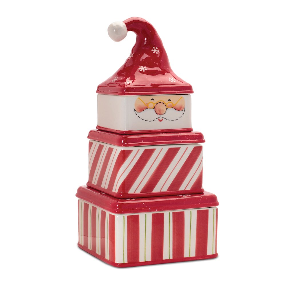 Ceramic Stacking Santa Character (Set of 3). Picture 3