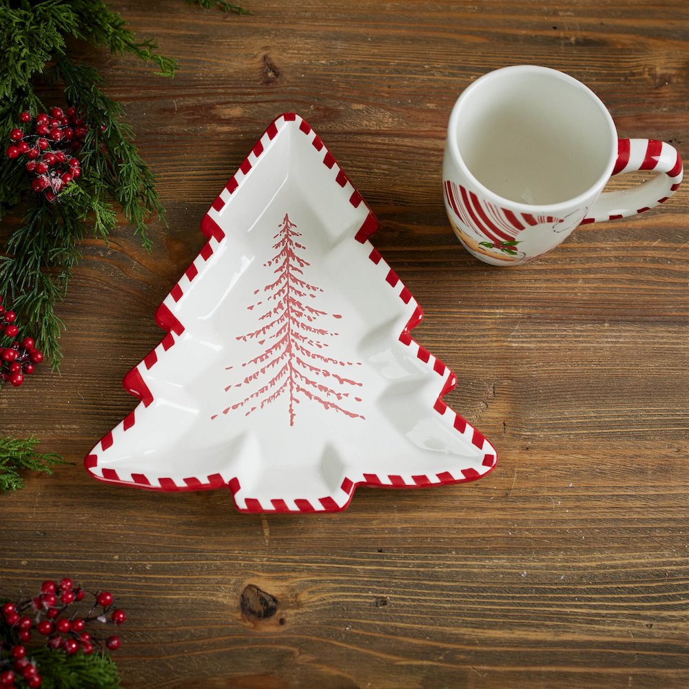 Ceramic Pine Tree Platter (Set of 2). Picture 2