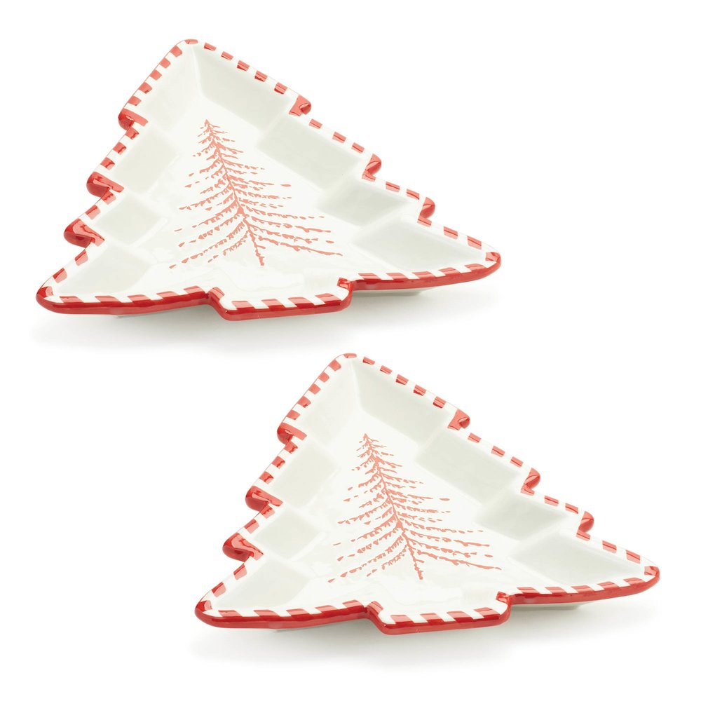Ceramic Pine Tree Platter (Set of 2). Picture 4