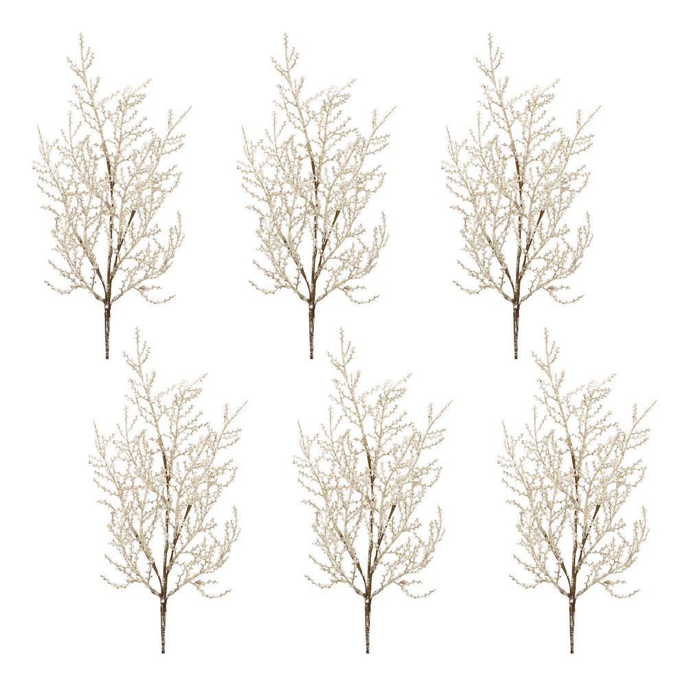 Glittered Pine Spray (Set of 6). Picture 3