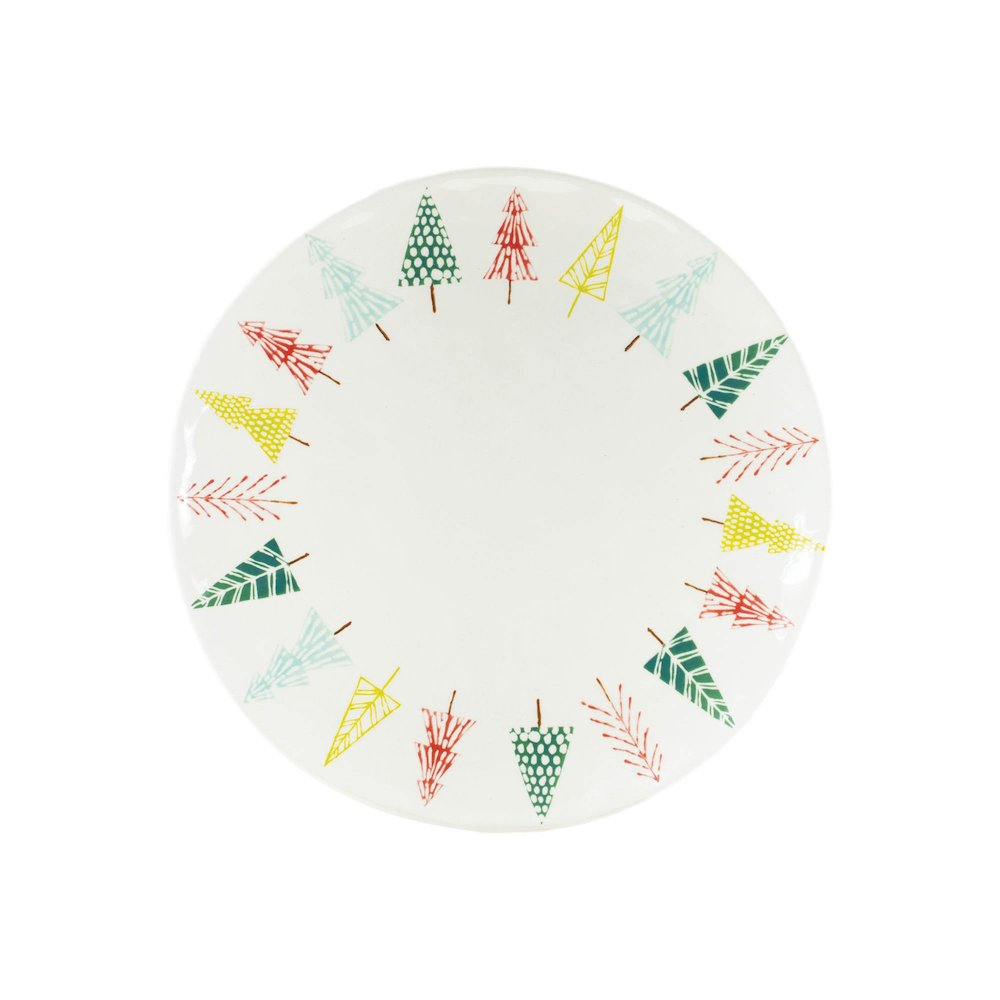 Ceramic Pine Tree Print Platter (Set of 3). Picture 1