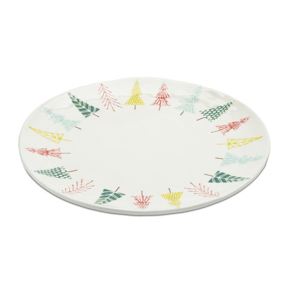Ceramic Pine Tree Print Platter (Set of 3). Picture 2