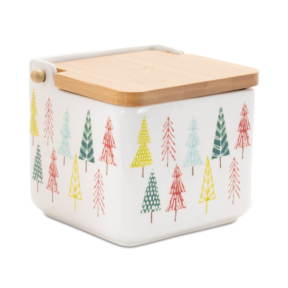 Ceramic Pine Tree Print Box (Set of 2). Picture 1