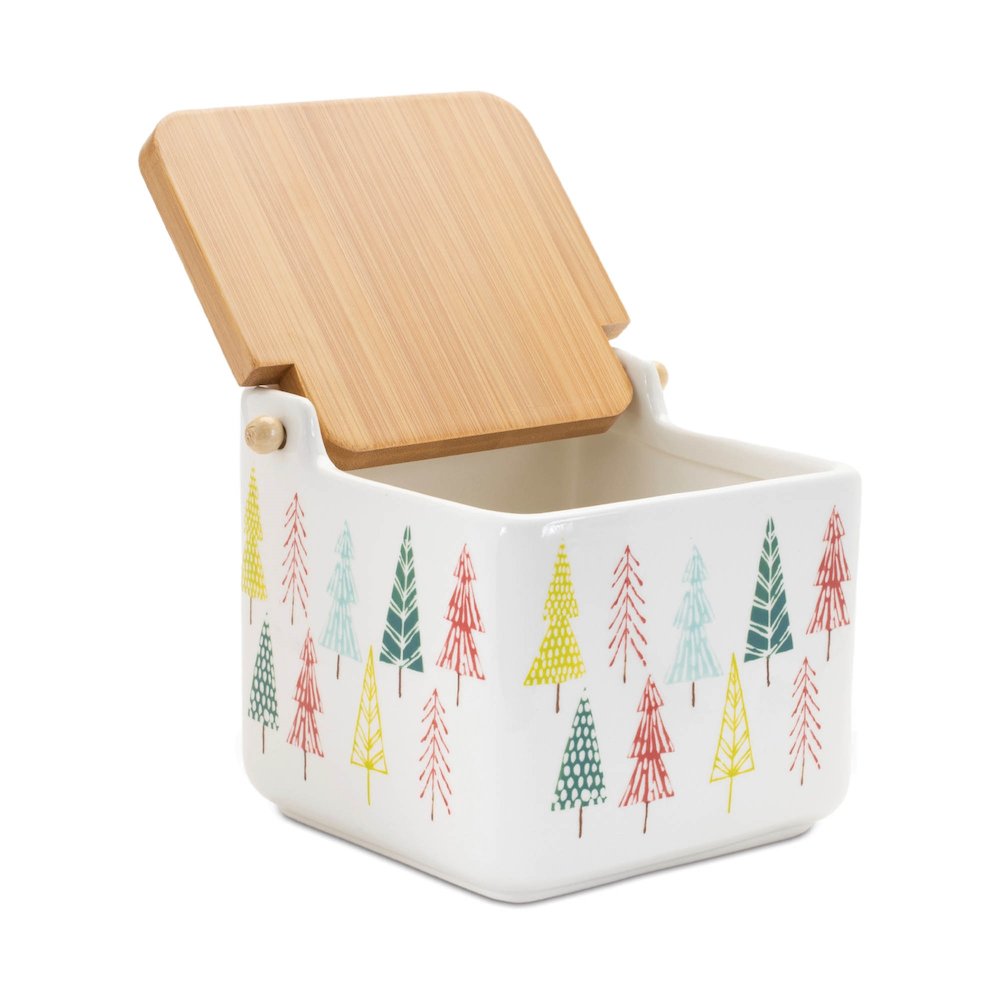 Ceramic Pine Tree Print Box (Set of 2). Picture 2