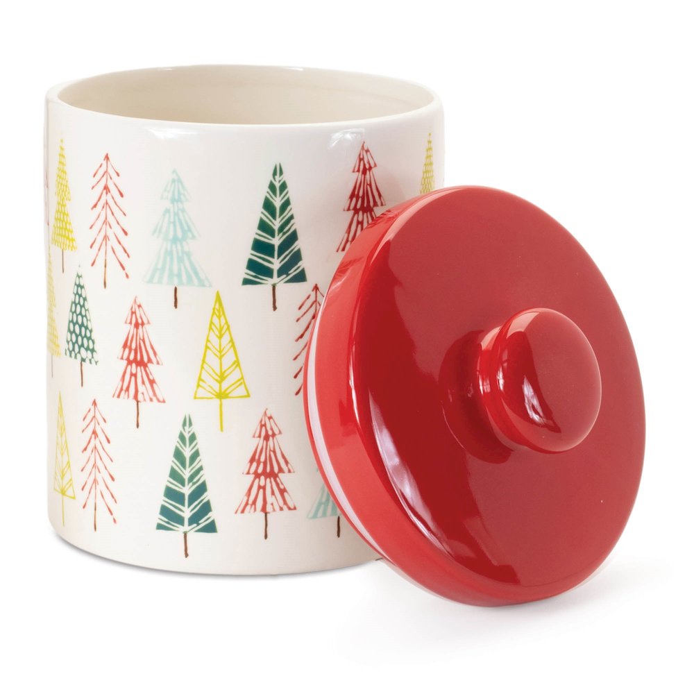 Ceramic Pine Tree Print Cookie Jar 10"H. Picture 1
