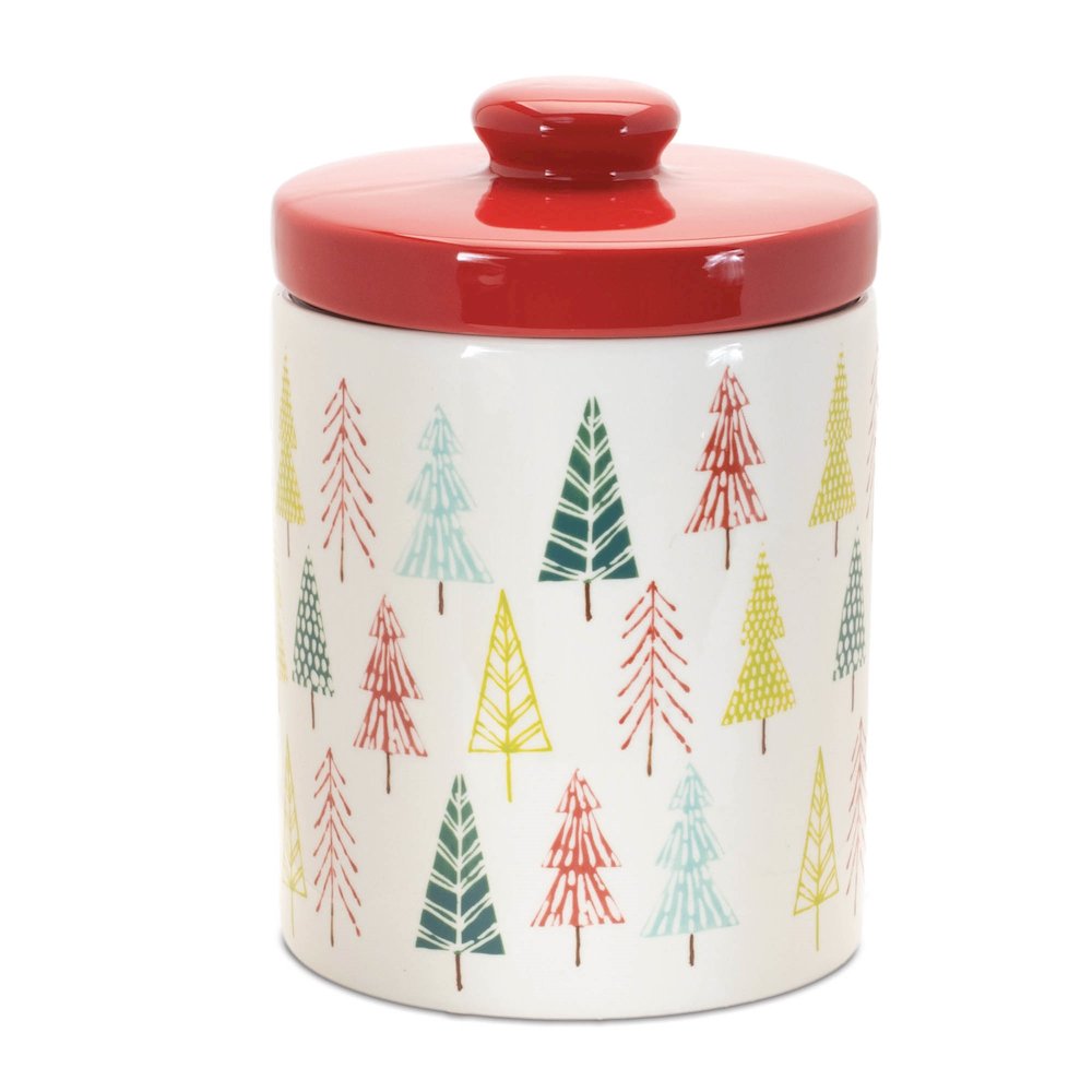 Ceramic Pine Tree Print Cookie Jar 10"H. Picture 2