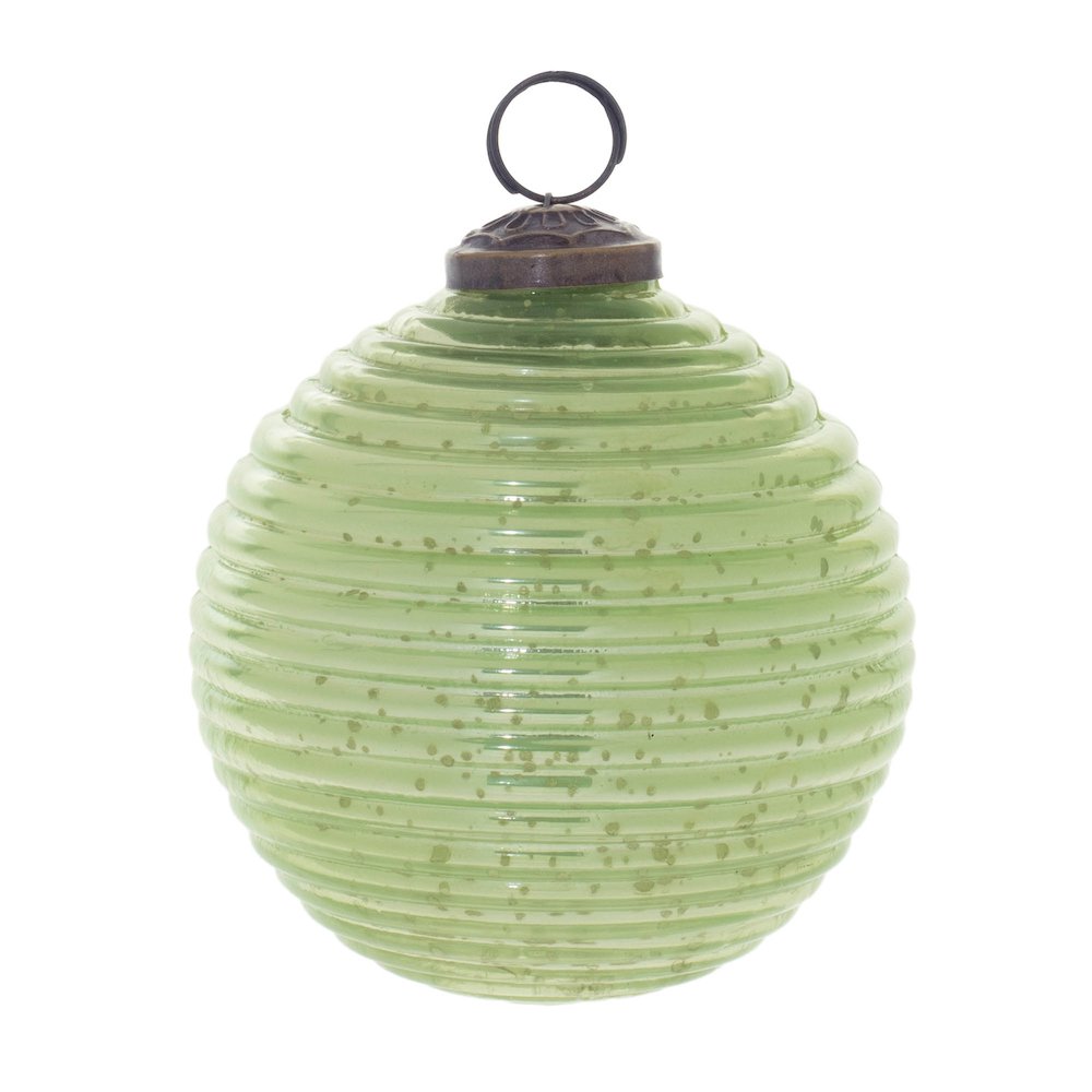 Ribbed Mercury Glass Ball Ornament (Set of 6). Picture 2