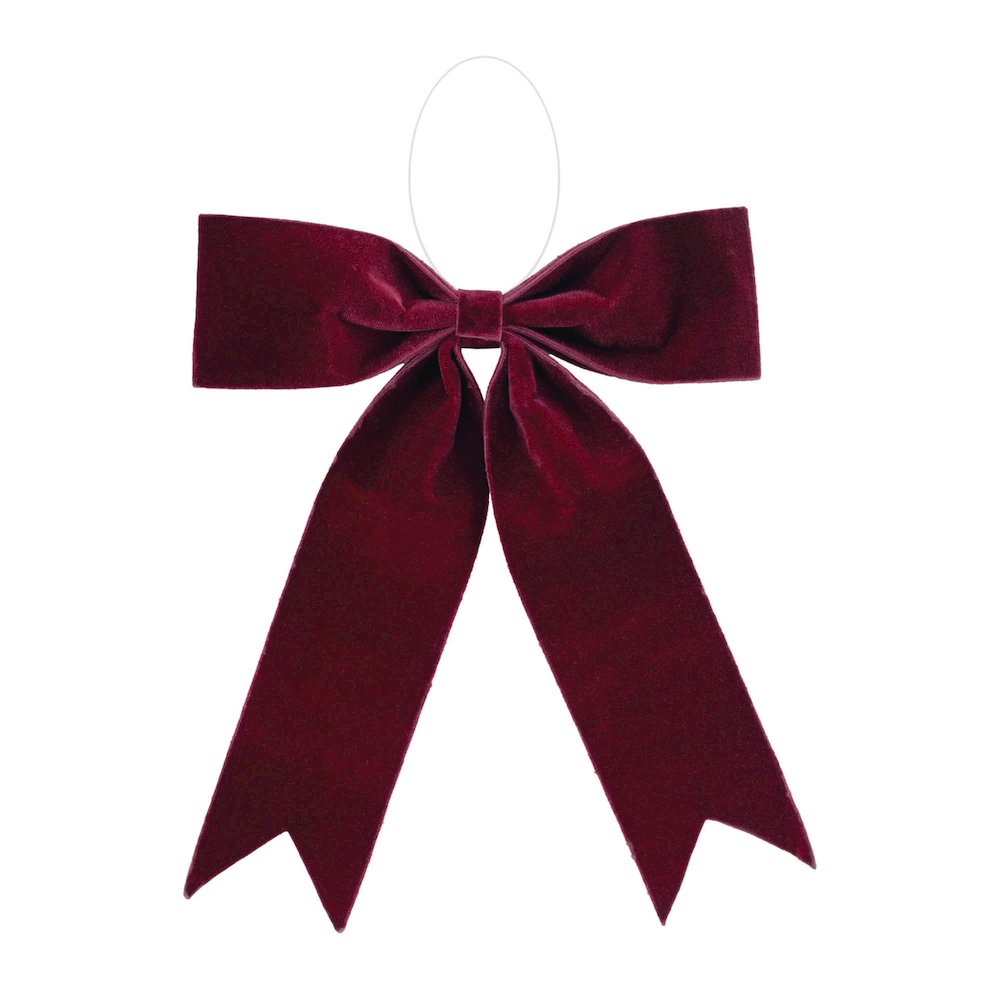 Burgandy Red Holiday Bow (Set of 2). Picture 1