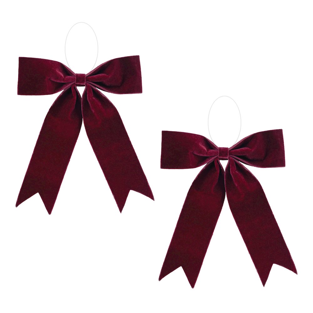 Burgandy Red Holiday Bow (Set of 2). Picture 2