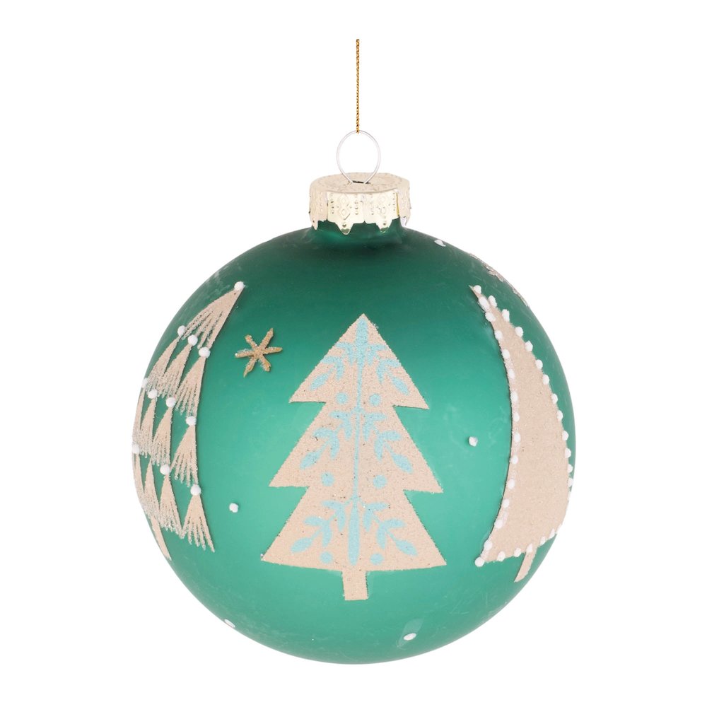 Beaded Pine Tree Ball Ornament (Set of 6). Picture 1
