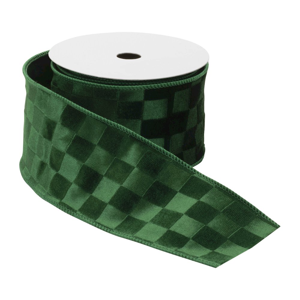 Checkered Texture Wired Ribbon (Set of 2). Picture 2