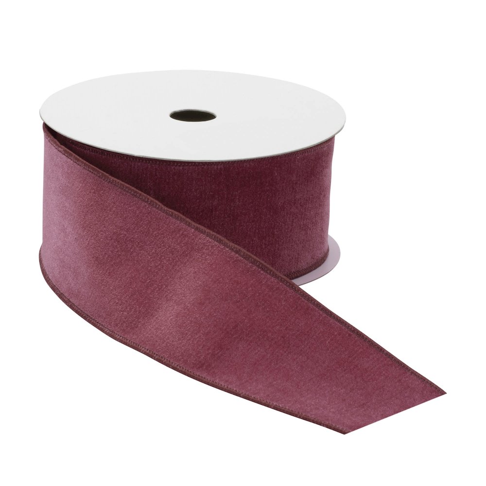 Mauve Red Wired Ribbon 2.5" x 10 Yds.. Picture 2