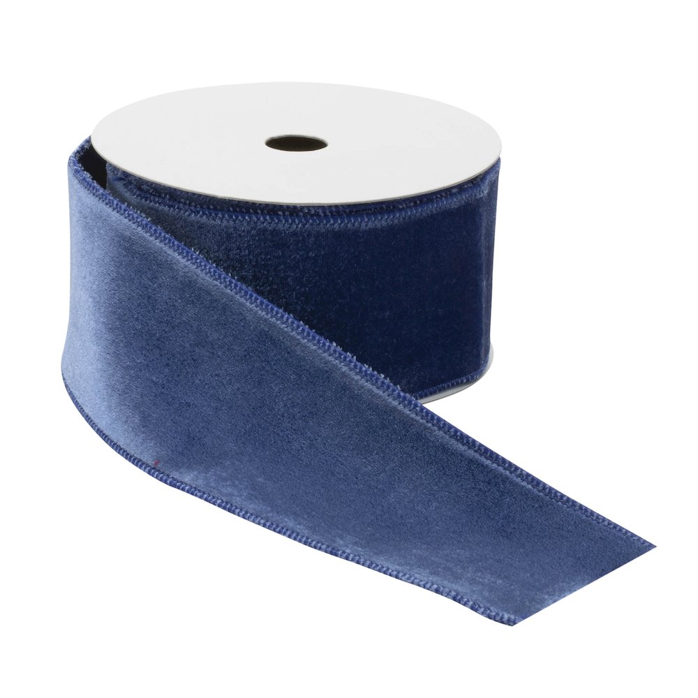 Blue Wired Ribbon 2.5" x 10 Yds.. Picture 2