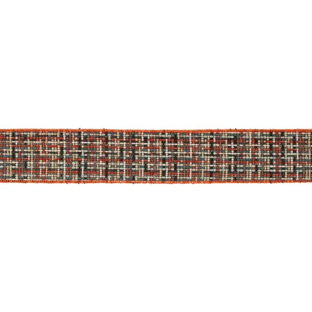 Checkered Woven Wired Ribbon (Set of 2). Picture 1