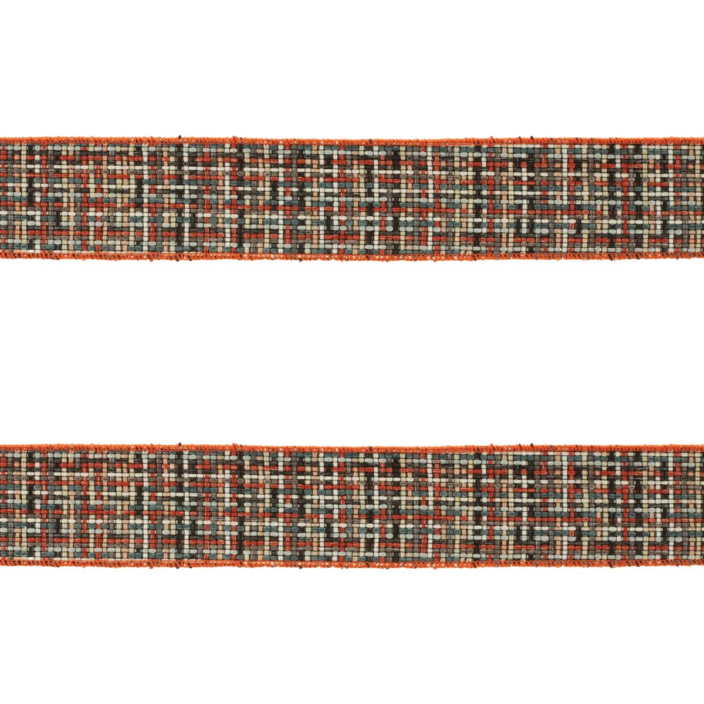 Checkered Woven Wired Ribbon (Set of 2). Picture 3