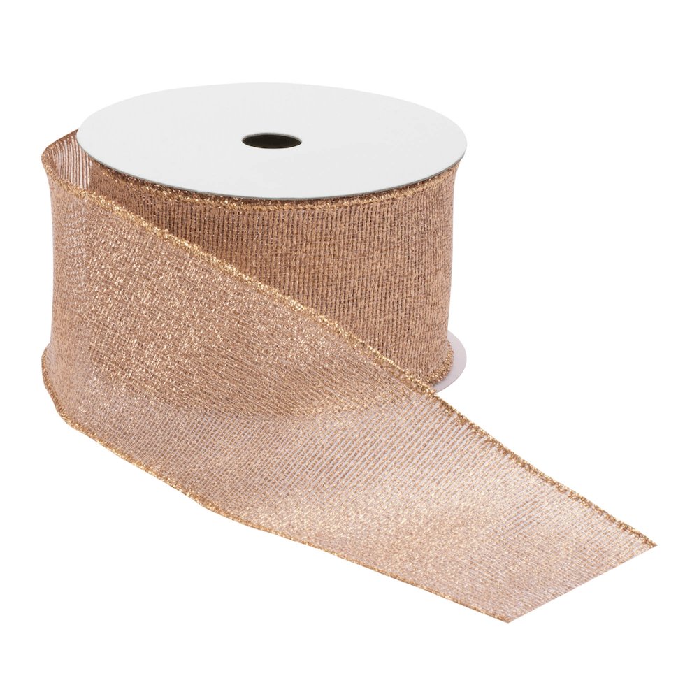 Pink Shimmer Wired Ribbon (Set of 2). Picture 2