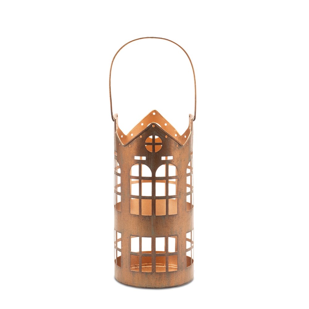 Punched Metal House Lantern (Set of 2). Picture 3