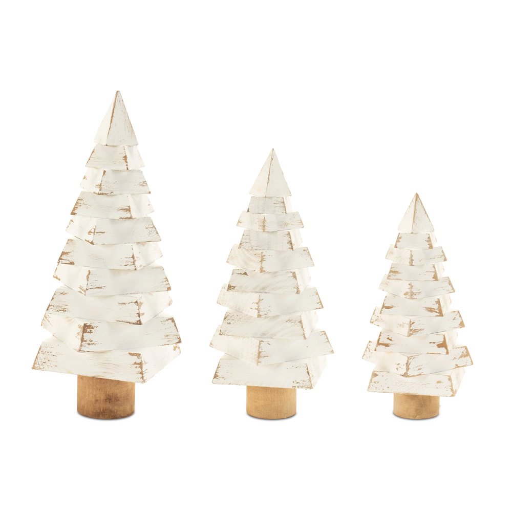 Modern Wood Pine Tree (Set of 3). Picture 1