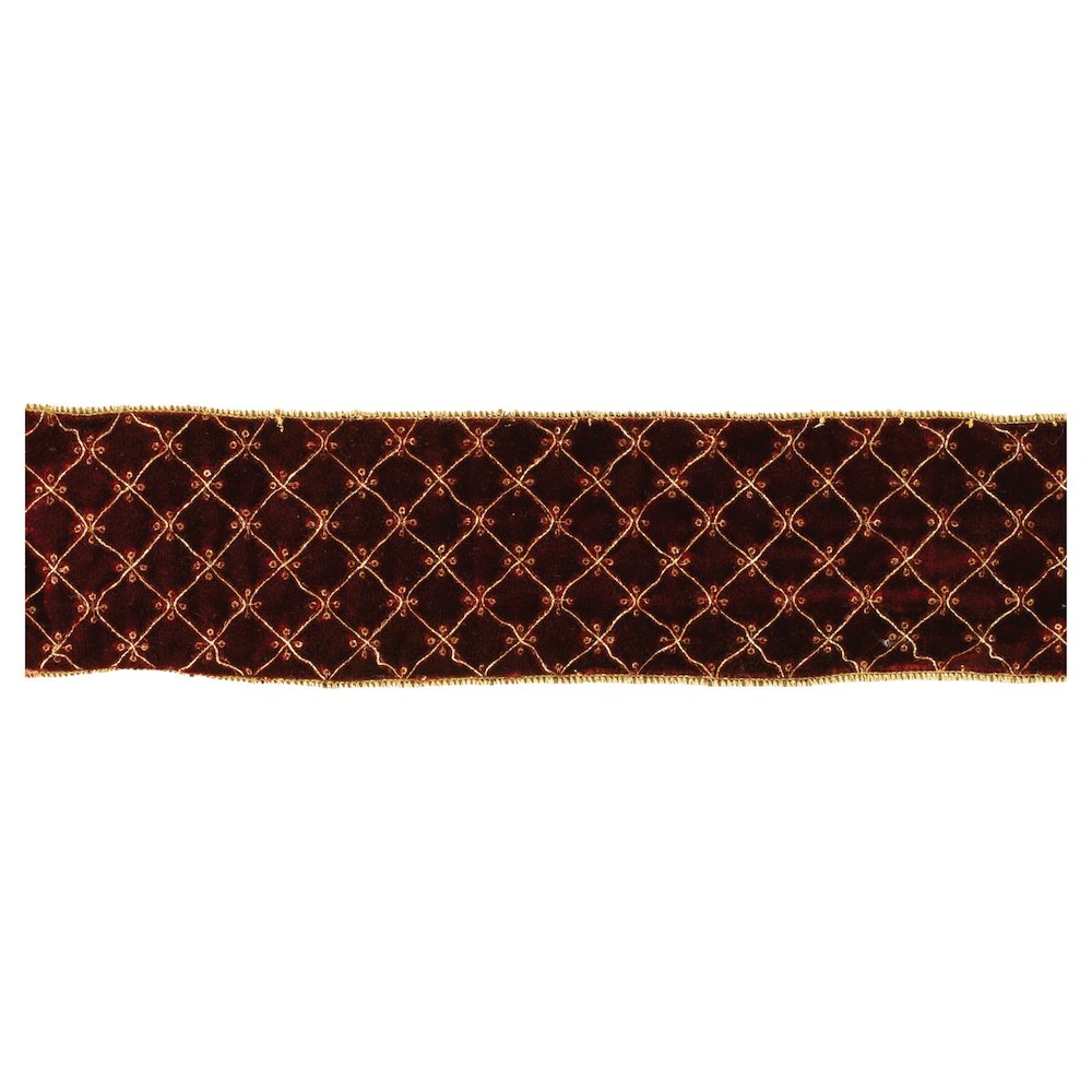 Ornate Diamond Pattern Wired Ribbon (Set of 2). Picture 1