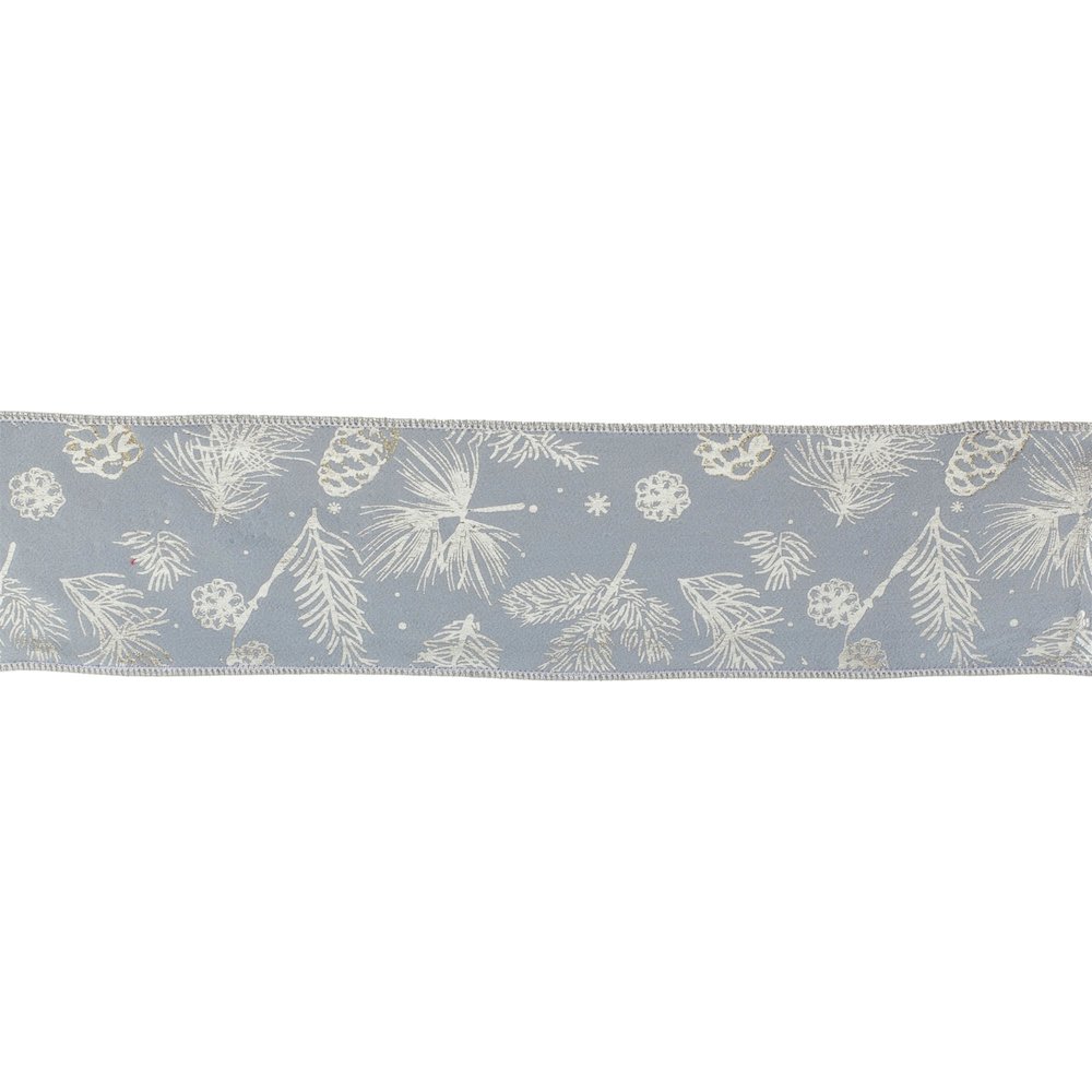 Pine and Pinecone Print Wired Ribbon (Set of 2). Picture 1