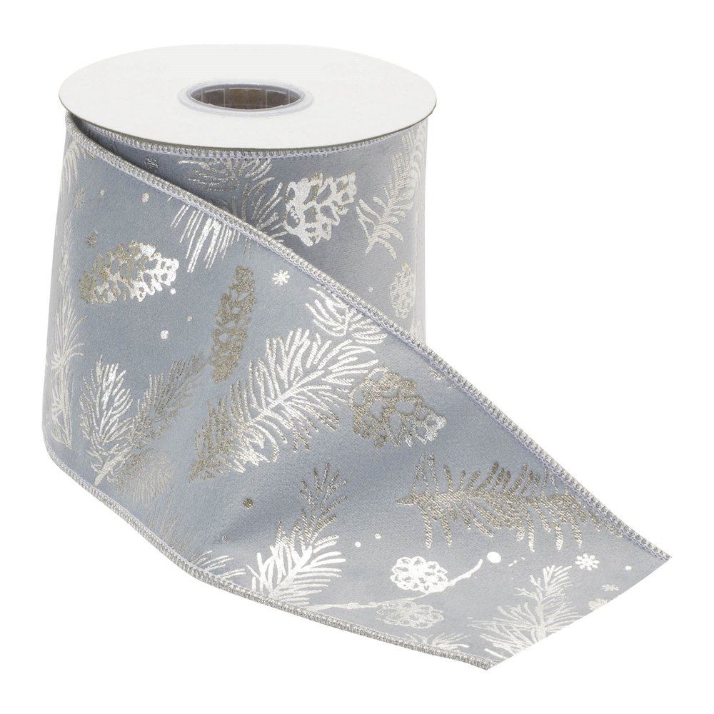 Pine and Pinecone Print Wired Ribbon (Set of 2). Picture 2