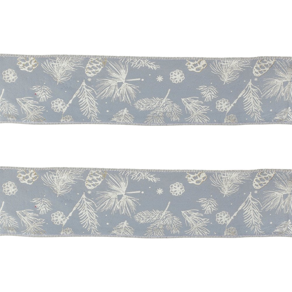 Pine and Pinecone Print Wired Ribbon (Set of 2). Picture 3