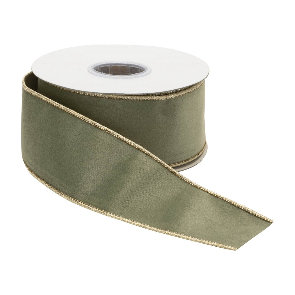 Green Wired Ribbon (Set of 2). Picture 2