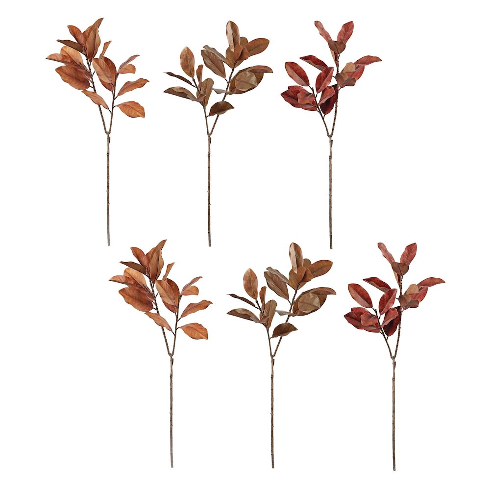 Fall Magnolia Leaf Spray (Set of 6). Picture 5