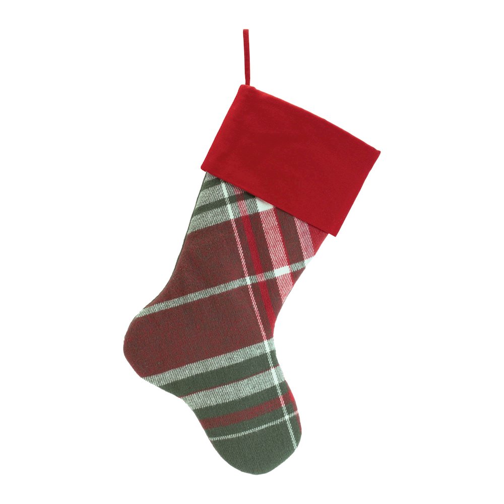 Plaid Print Stocking (Set of 2). Picture 1