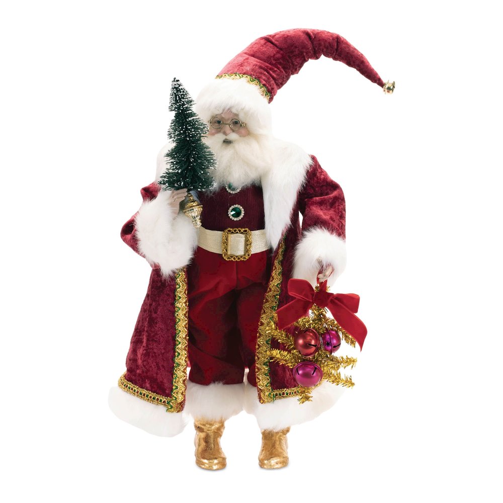 Holiday Santa with Pine Tree Character 25"H. Picture 1