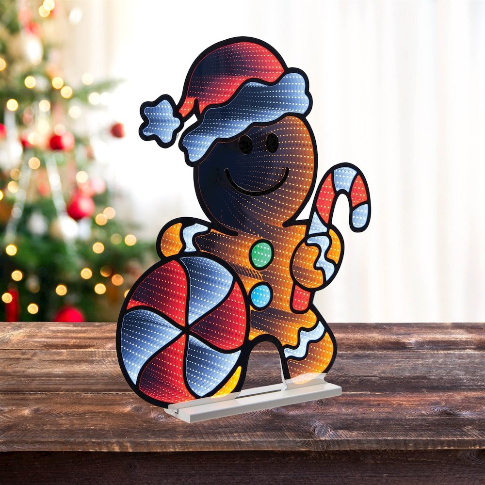 Peppermint Gingerbread Man Ekkolight 29.5"H. Picture 2
