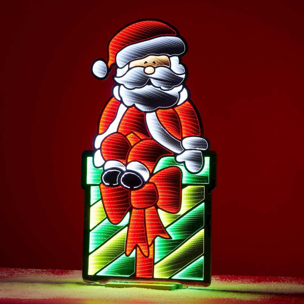 Santa on Package Ekkolight 47"H. Picture 2